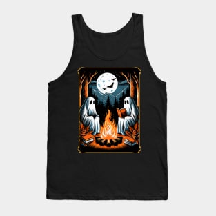 Vintage ghost book reading camping gothic halloween teachers Tank Top